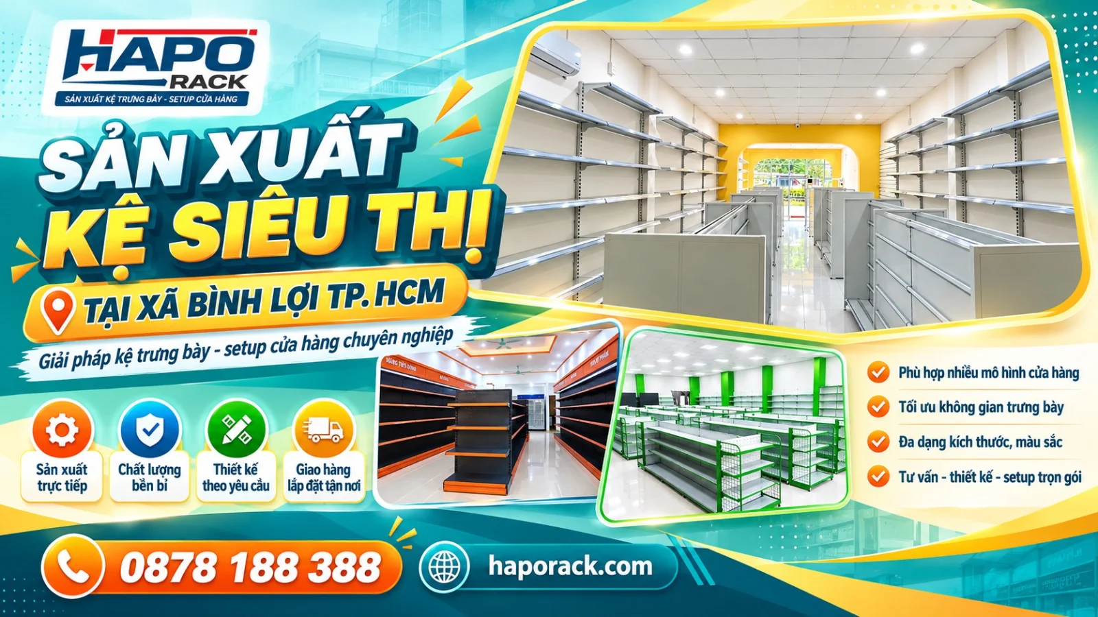 Sản Xuất Kệ Siêu Thị Tại Xã Bình Lợi TP.HCM – HAPO RACK