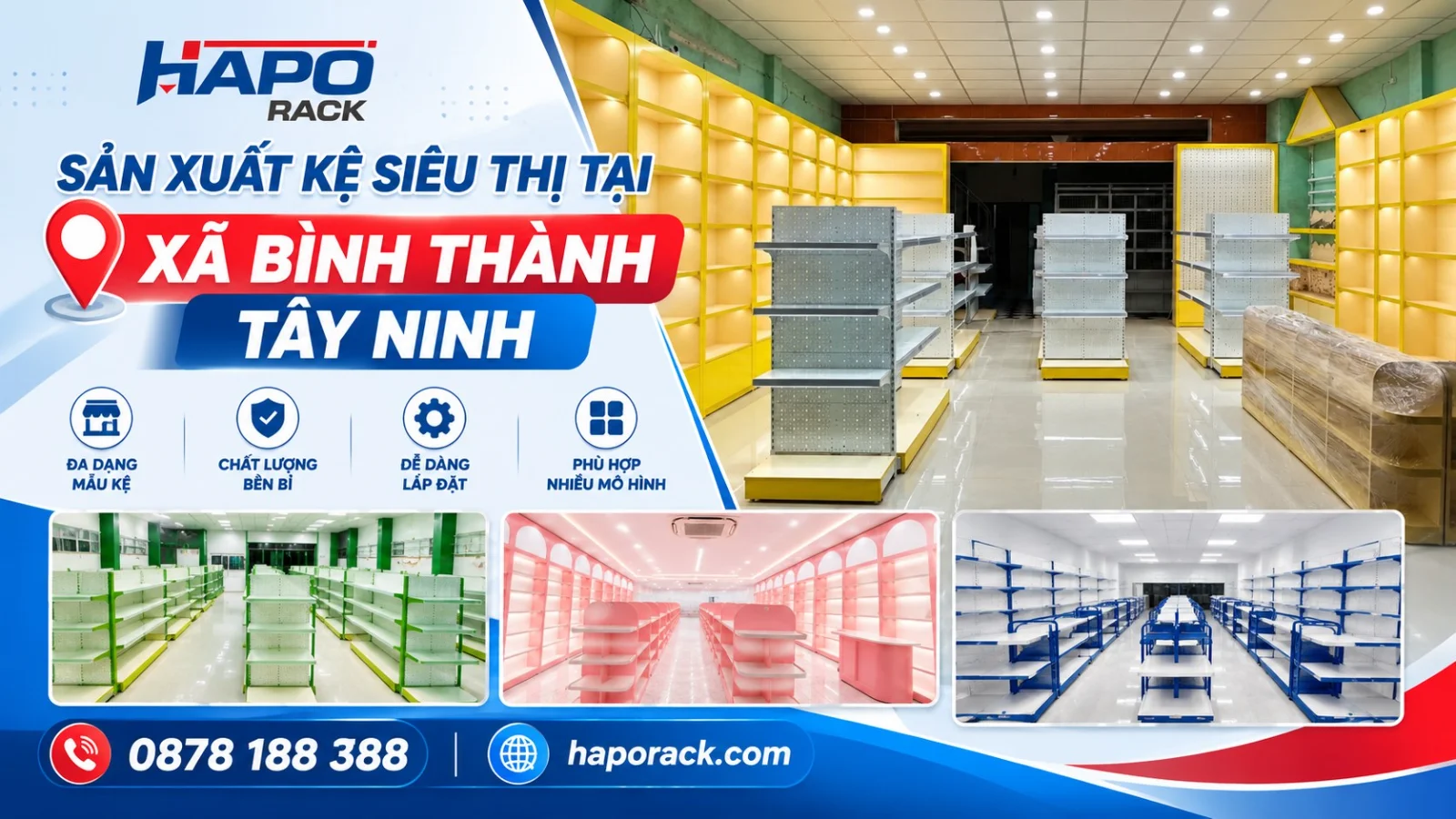 Sản Xuất Kệ Siêu Thị Tại Xã Bình Thành Tây Ninh Đa Dạng Kiểu Kệ