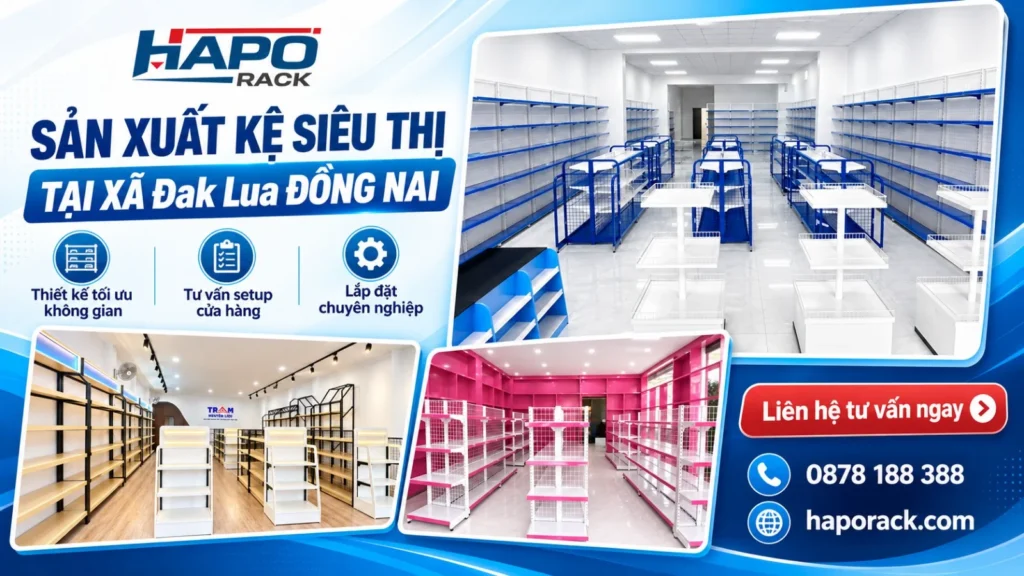 Sản Xuất Kệ Siêu Thị Tại Xã Đak Lua Đồng Nai Giá Tận Xưởng