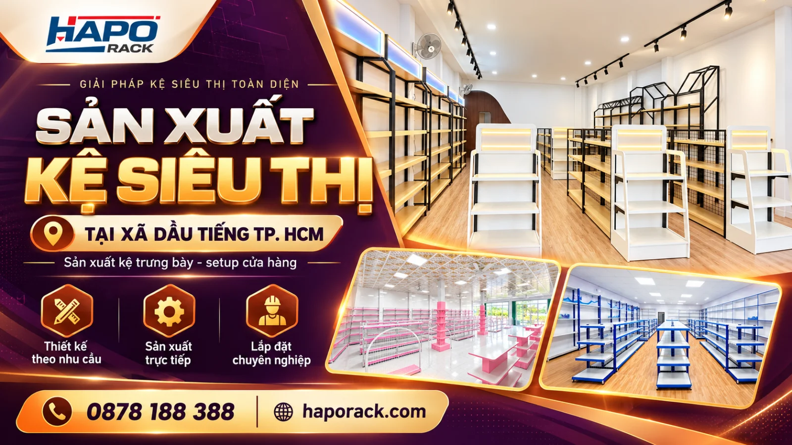 Sản Xuất Kệ Siêu Thị Tại Xã Dầu Tiếng TP.HCM Thiết Kế, Lắp Đặt Trọn Gói