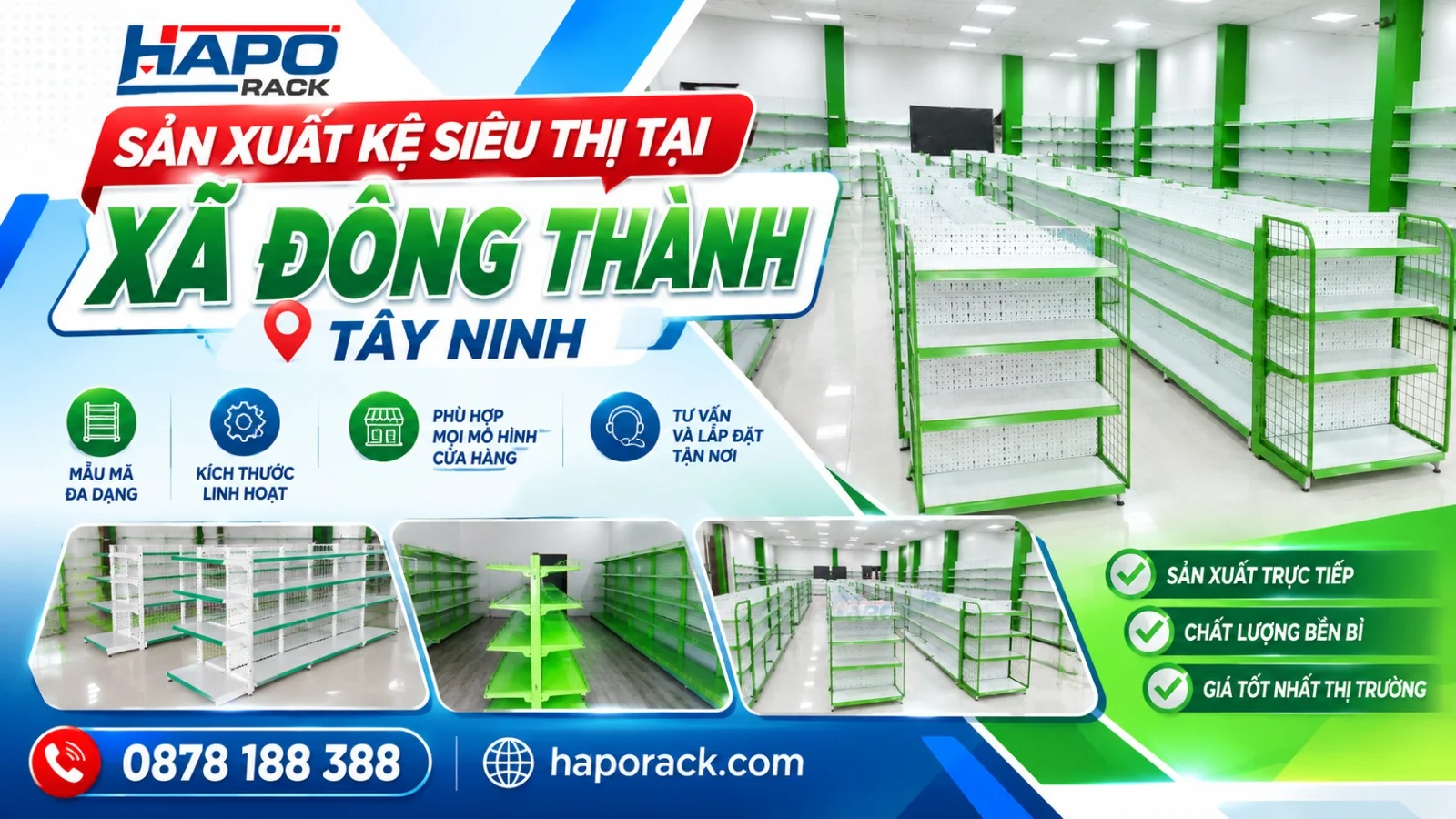 Sản Xuất Kệ Siêu Thị Tại Xã Đông Thành Tây Ninh Đa Dạng Mẫu Mã