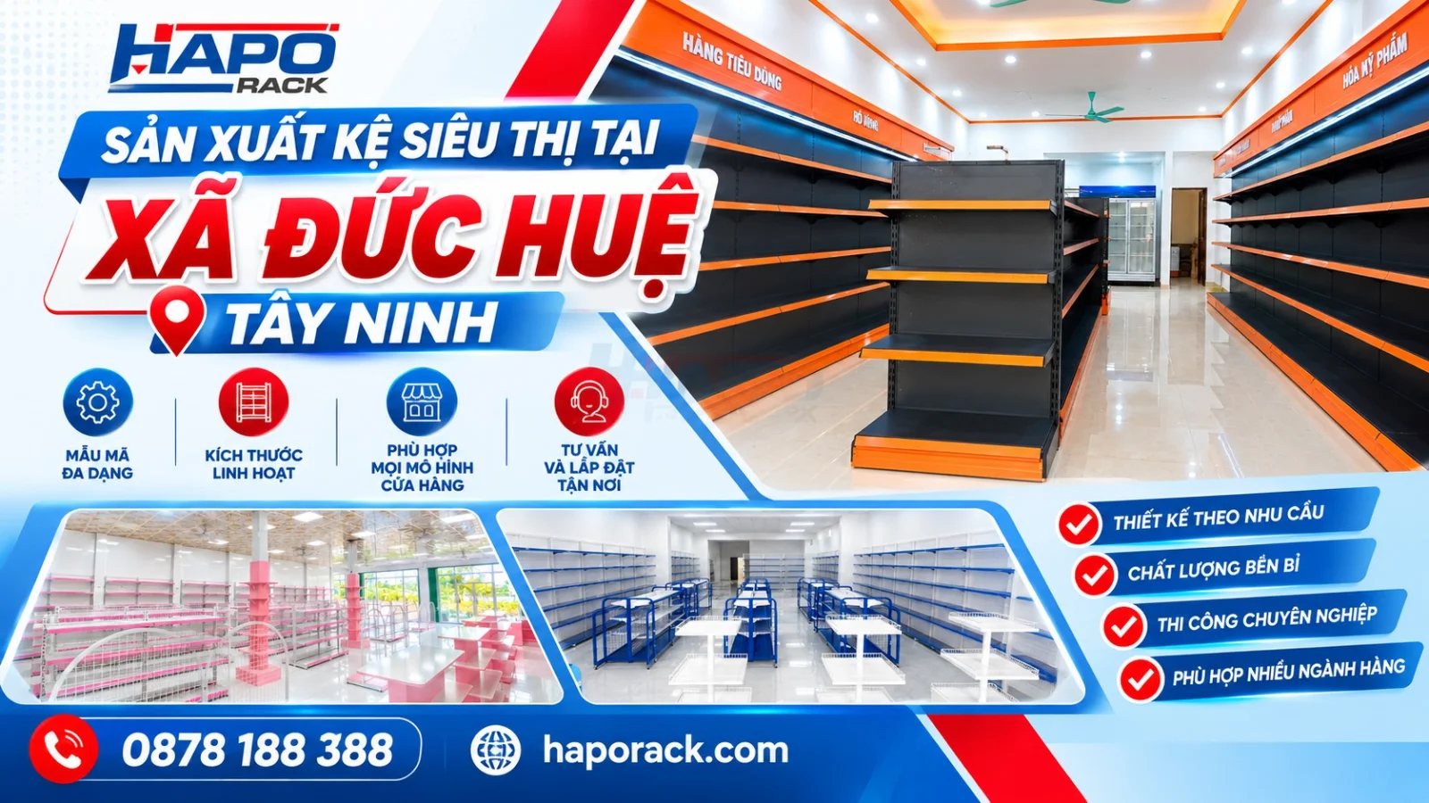 Sản Xuất Kệ Siêu Thị Tại Xã Đức Huệ Tây Ninh Theo Yêu Cầu