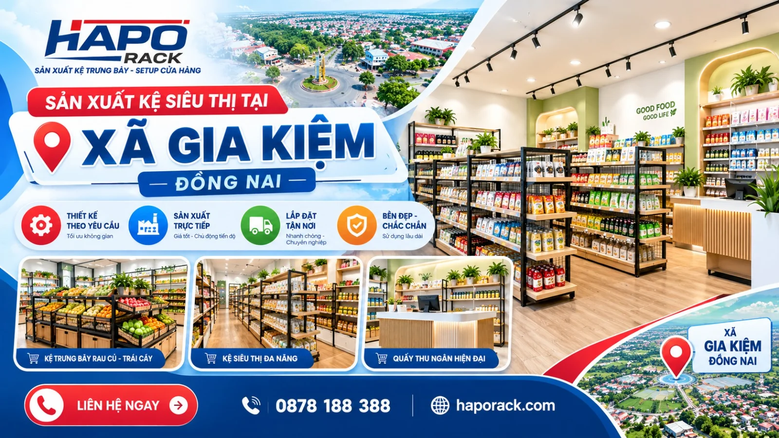 Sản Xuất Kệ Siêu Thị Tại Xã Gia Kiệm Đồng Nai Giá Rẻ, Chất Lượng Cao