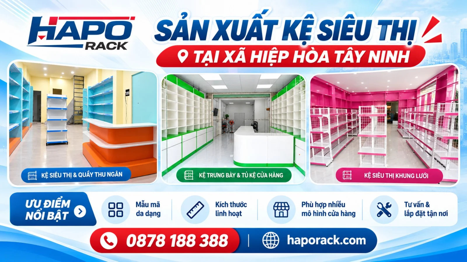 Sản Xuất Kệ Siêu Thị Tại Xã Hiệp Hòa Tây Ninh Đa Dạng Mẫu Mã