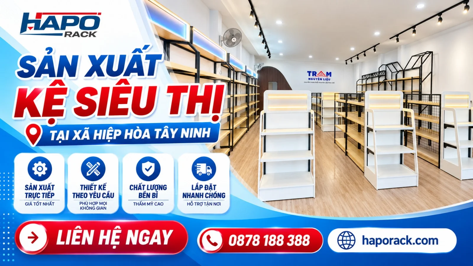 Sản Xuất Kệ Siêu Thị Tại Xã Hiệp Hòa Tây Ninh Theo Yêu Cầu