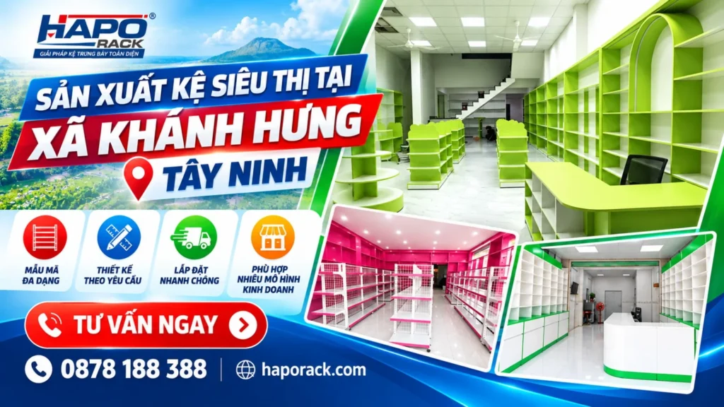 Sản Xuất Kệ Siêu Thị Tại Xã Khánh Hưng Tây Ninh Chất Lượng, Giá Tốt