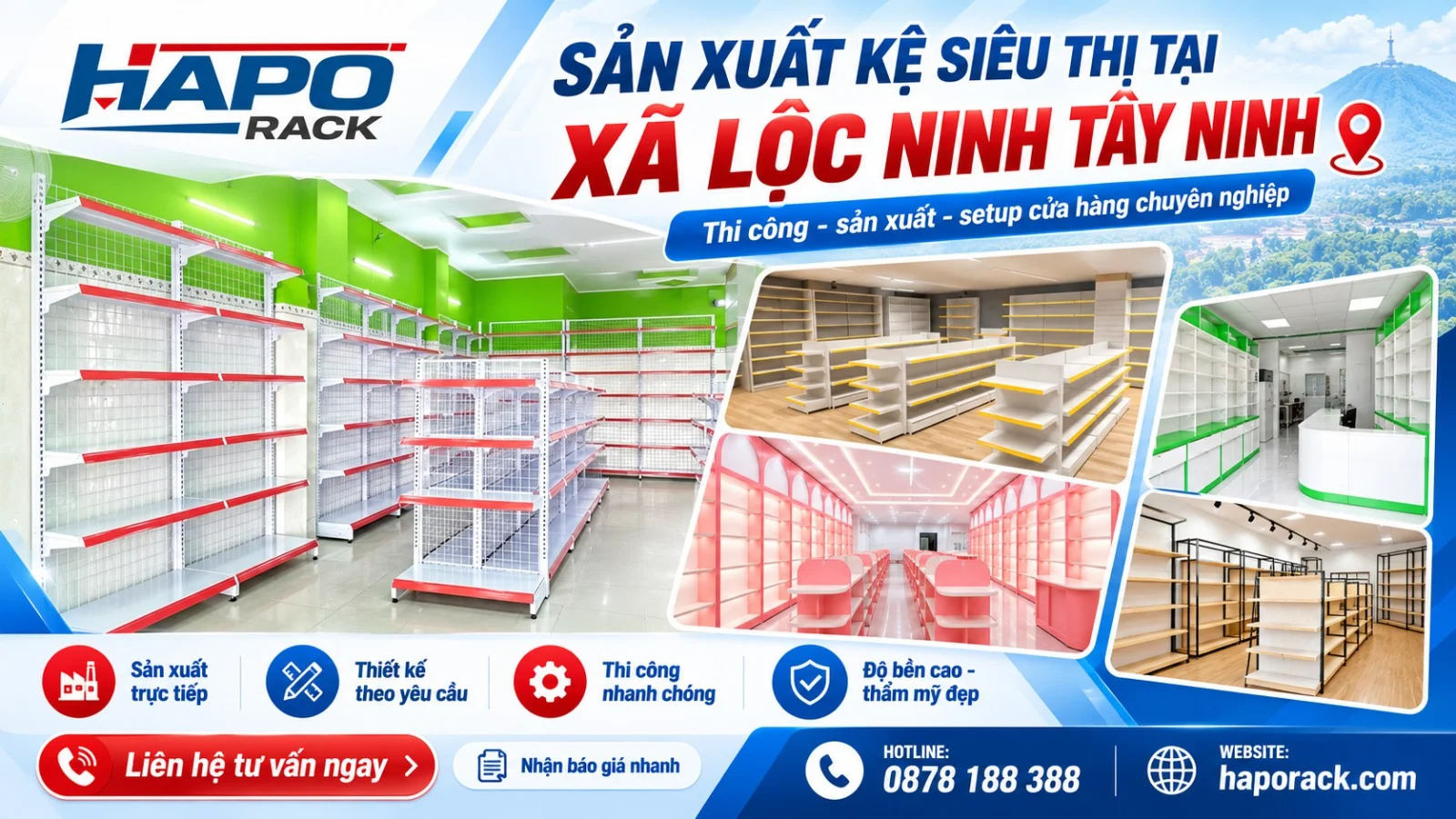 Sản Xuất Kệ Siêu Thị Tại Xã Lộc Ninh Tây Ninh Chất Lượng Cao