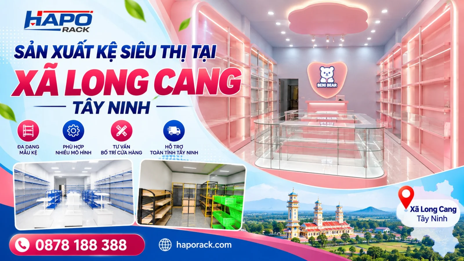 Sản Xuất Kệ Siêu Thị Tại Xã Long Cang Tây Ninh Đa Dạng Mẫu Mã