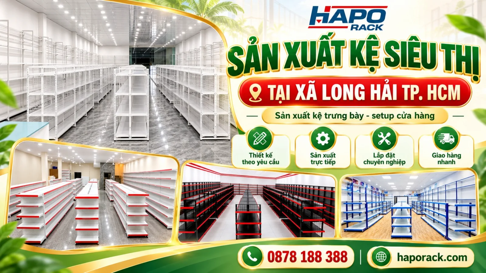 Sản Xuất Kệ Siêu Thị Tại Xã Long Hải TP.HCM Thiết Kế, Lắp Đặt Trọn Gói
