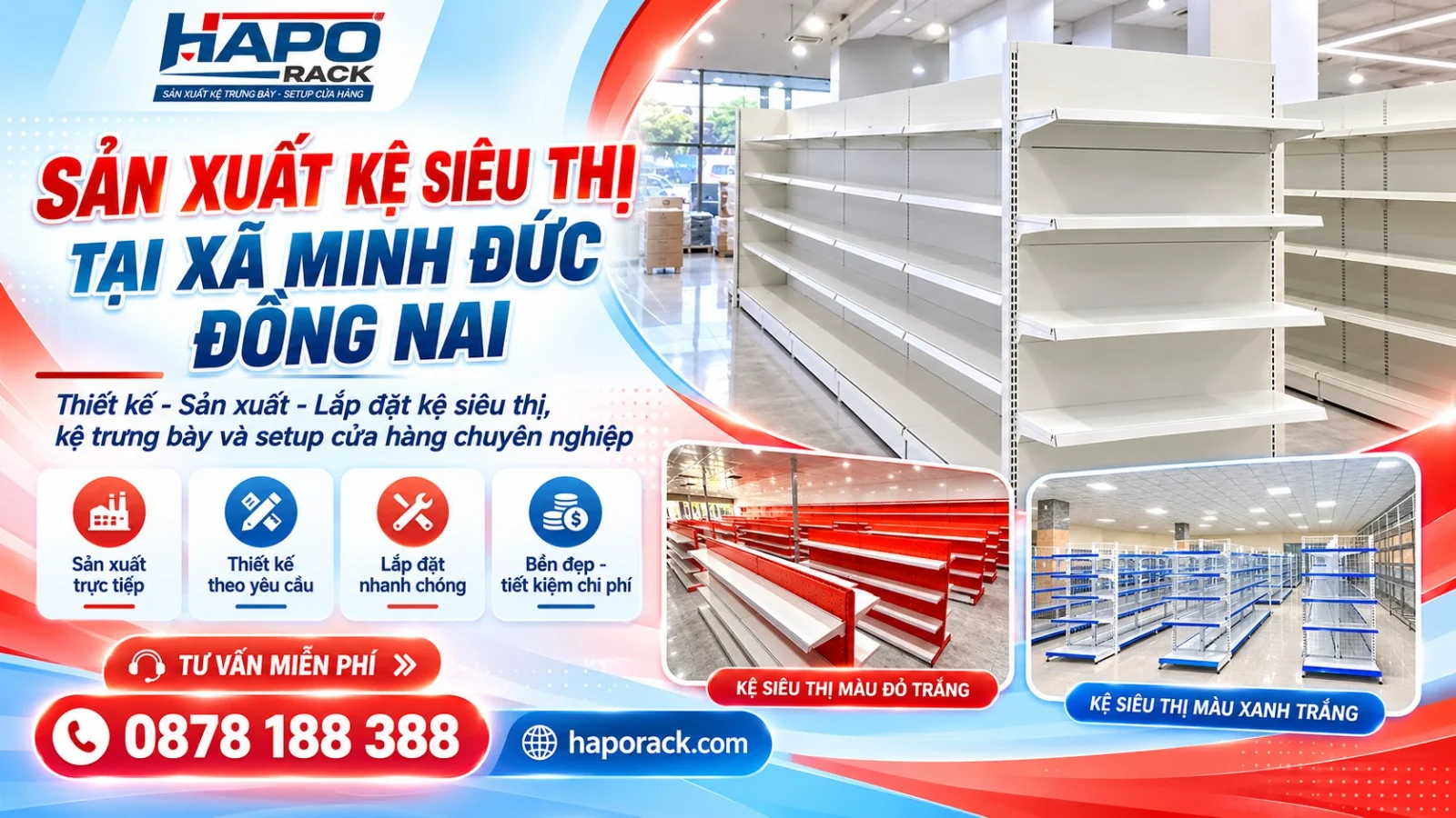 Sản Xuất Kệ Siêu Thị Tại Xã Minh Đức Đồng Nai Giá Tốt
