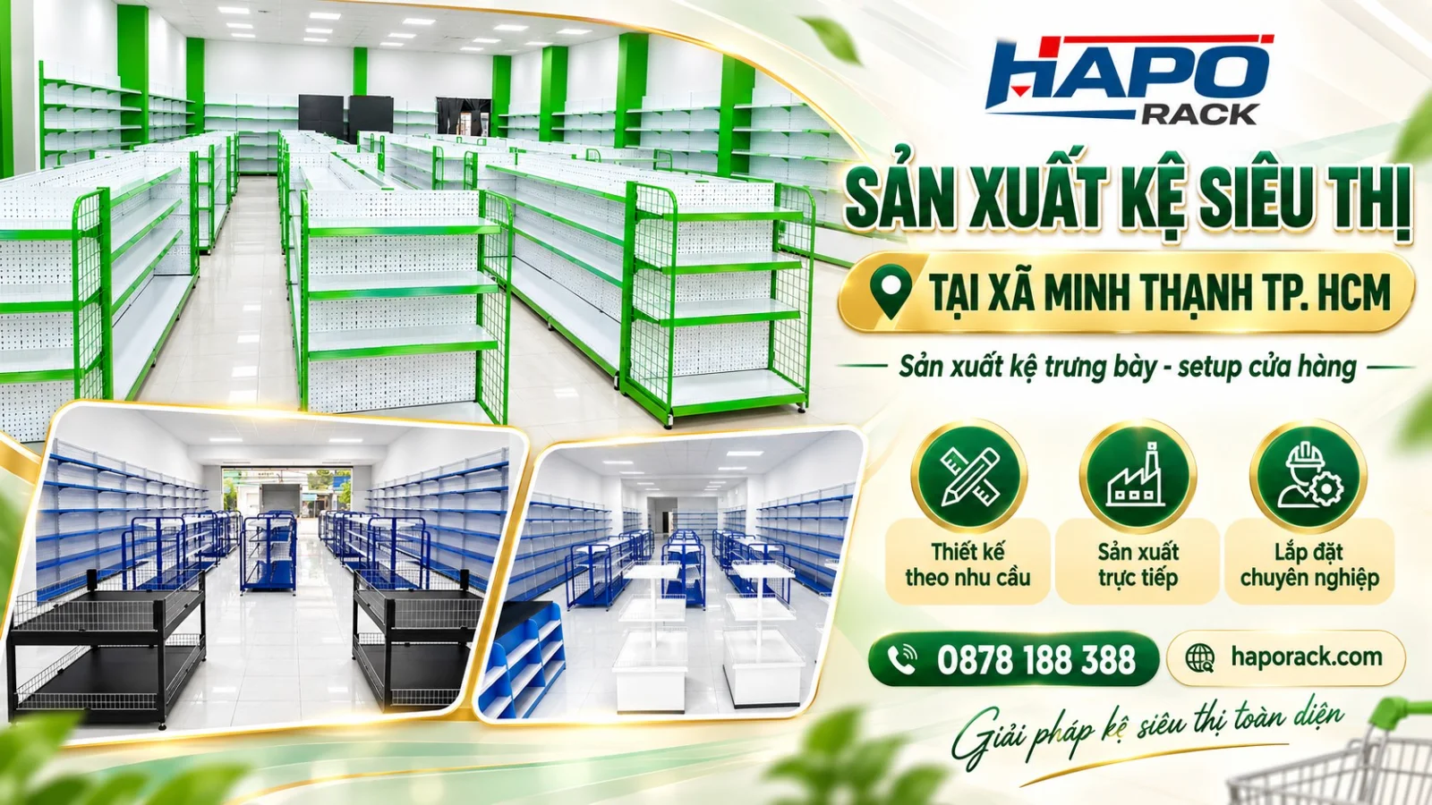 Sản Xuất Kệ Siêu Thị Tại Xã Minh Thạnh TP.HCM Thiết Kế, Lắp Đặt Trọn Gói