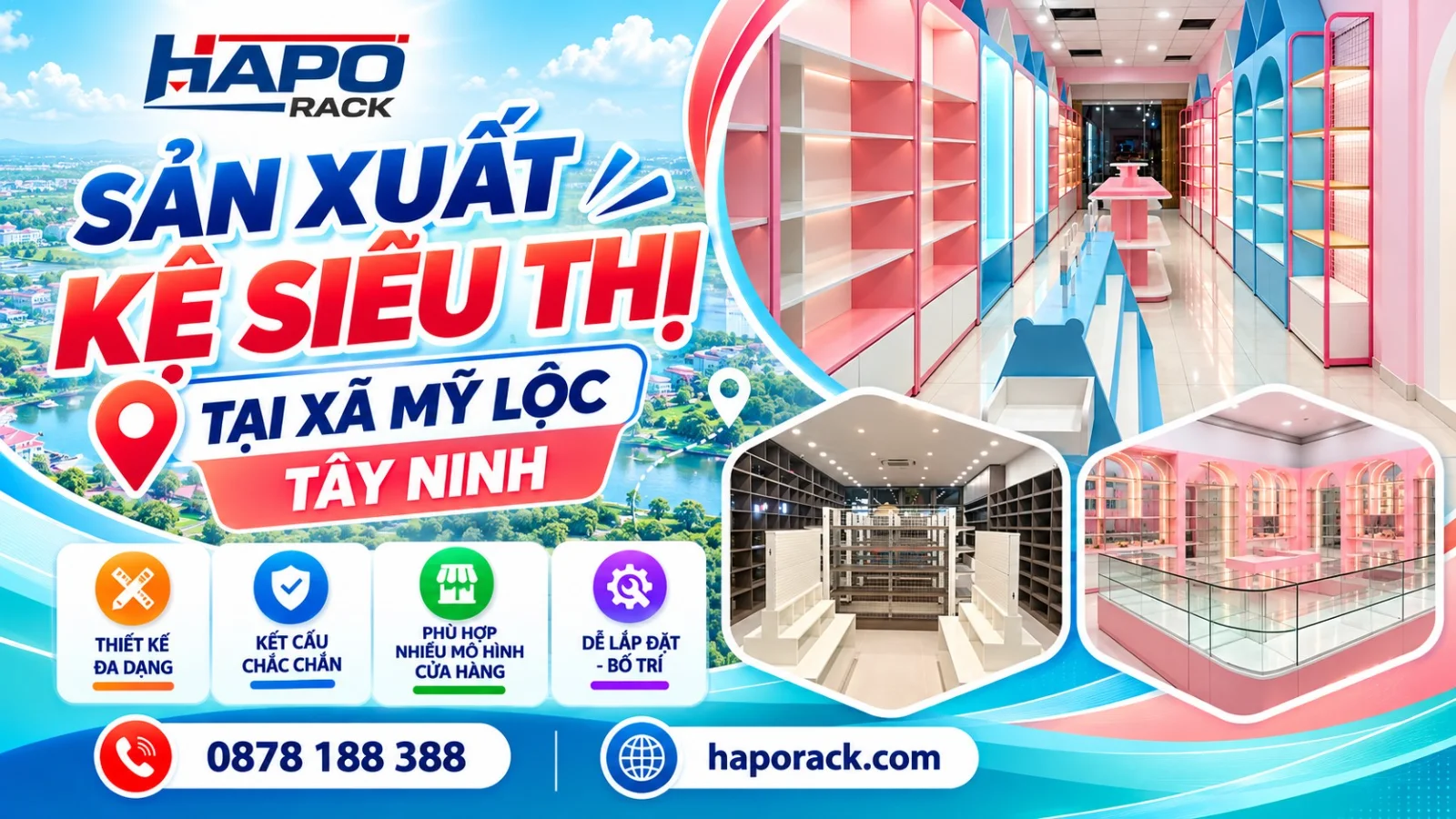 Sản Xuất Kệ Siêu Thị Tại Xã Mỹ Lộc Tây Ninh Đa Dạng Mẫu Mã