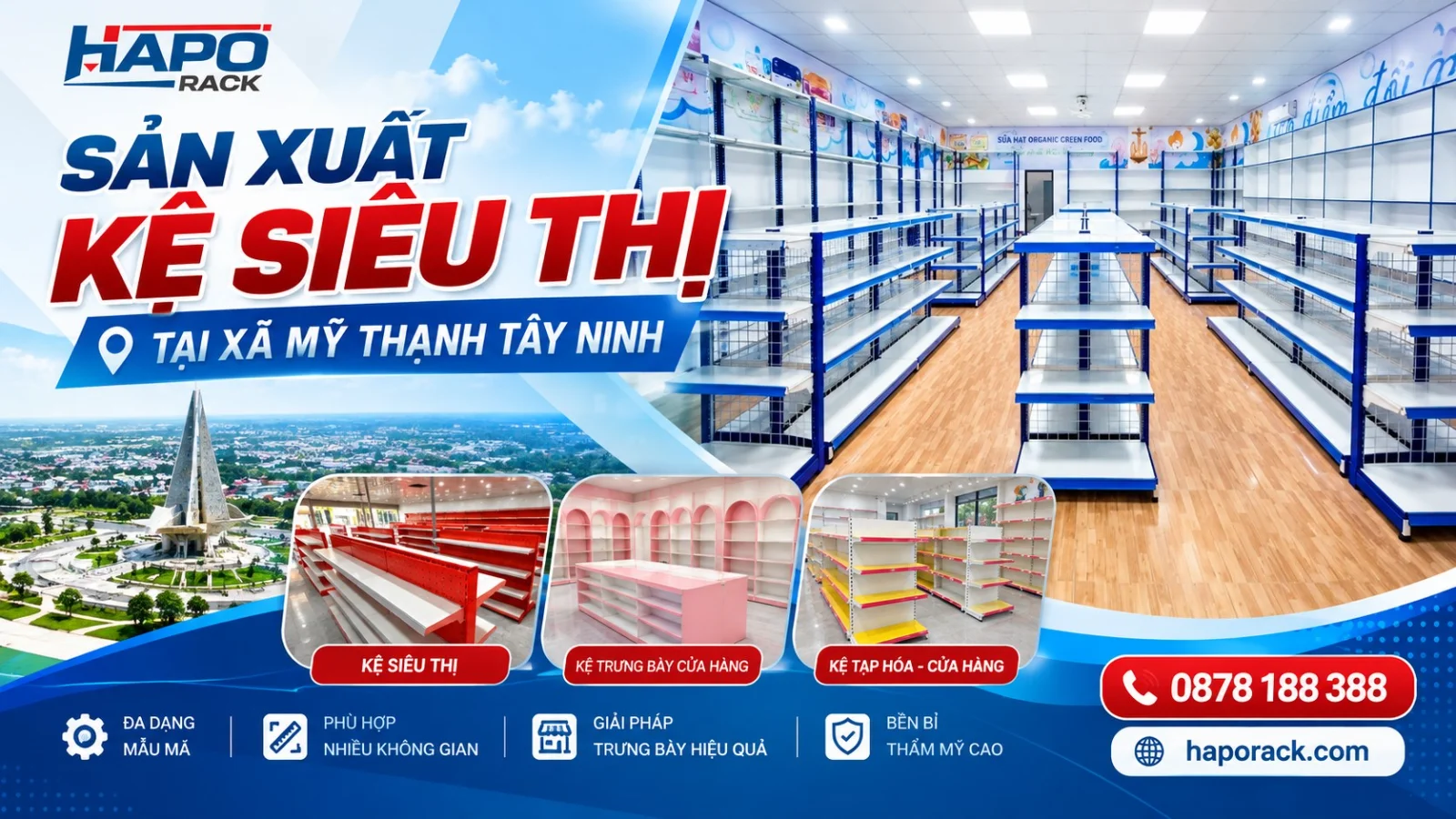 Sản Xuất Kệ Siêu Thị Tại Xã Mỹ Thạnh Tây Ninh Theo Yêu Cầu