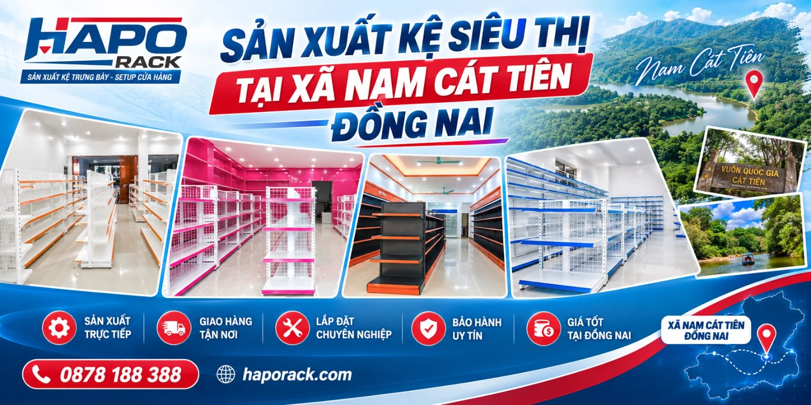 Sản Xuất Kệ Siêu Thị Tại Xã Nam Cát Tiên Đồng Nai Giá Rẻ, Chất Lượng Cao