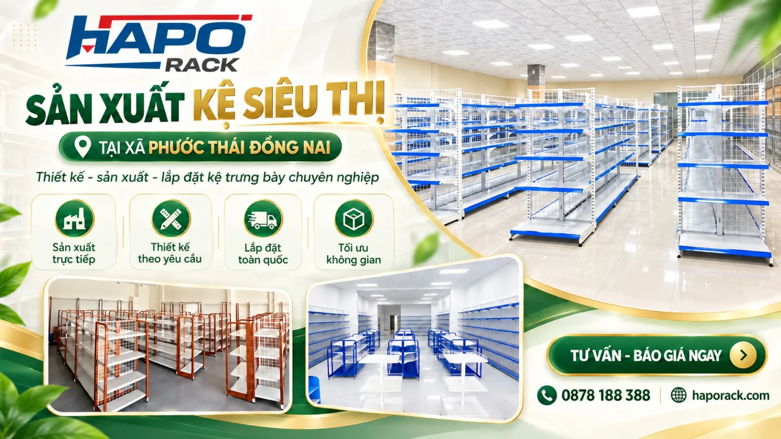 Sản Xuất Kệ Siêu Thị Tại Xã Phước Thái Đồng Nai Theo Yêu Cầu