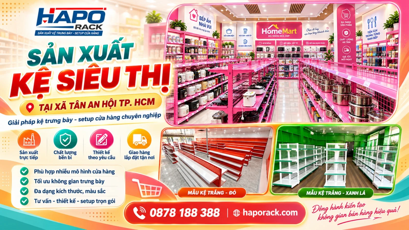 Sản Xuất Kệ Siêu Thị Tại Xã Tân An Hội TP.HCM – HAPO RACK