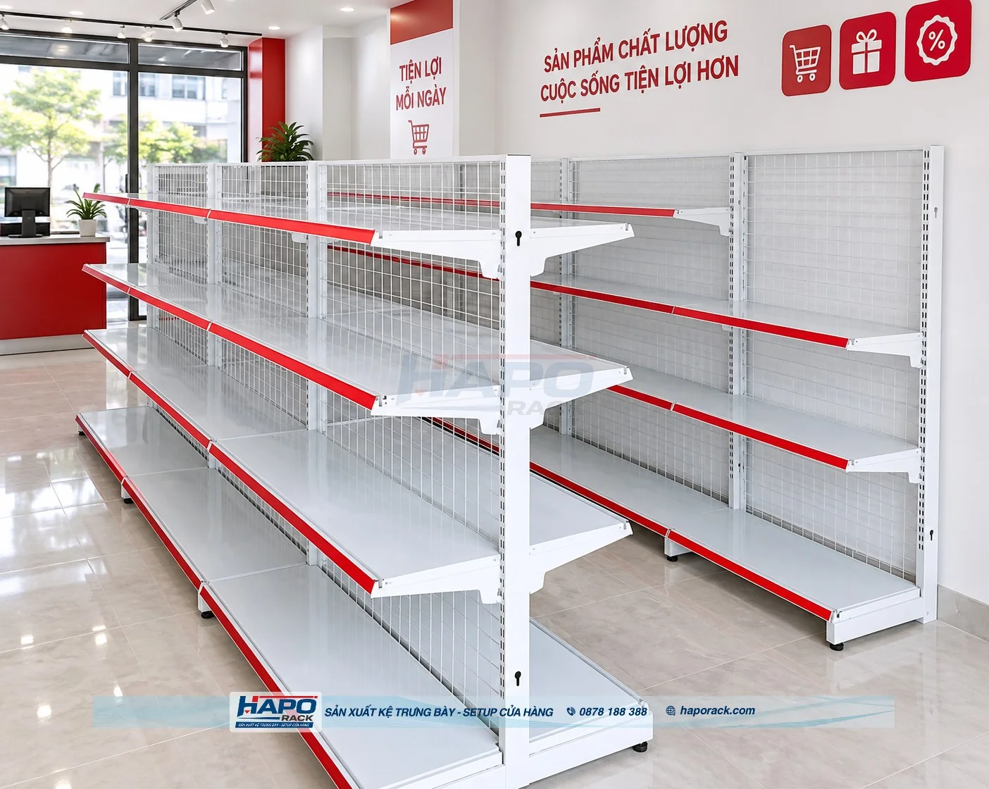 sản xuất kệ siêu thị tại xã Tân Lân Tây Ninh