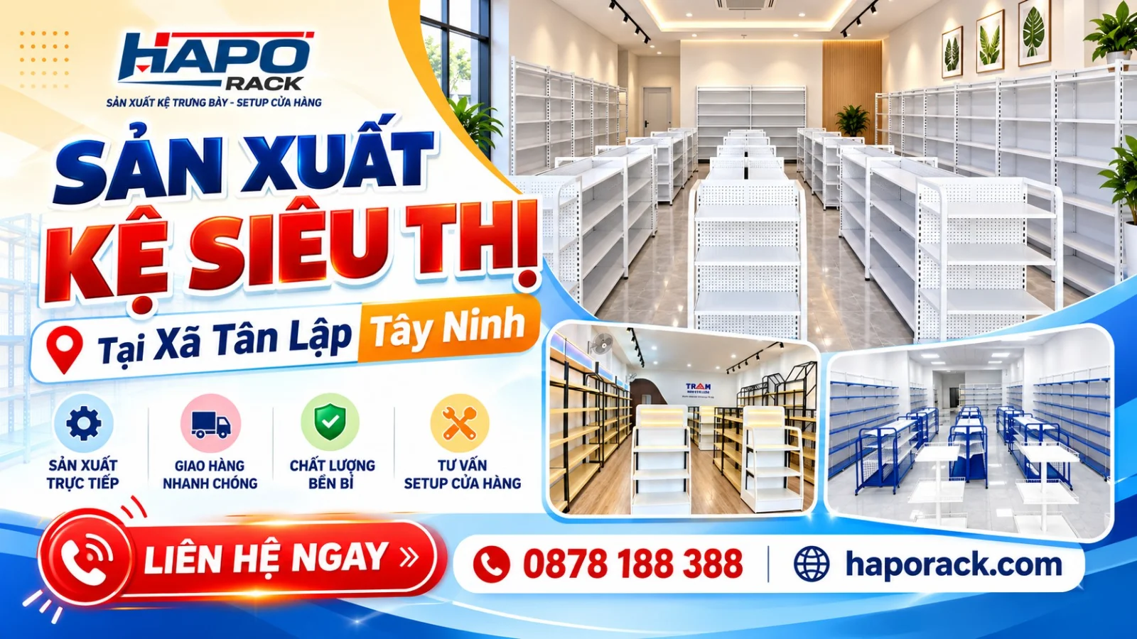 Sản Xuất Kệ Siêu Thị Tại Xã Tân Lập Tây Ninh Chất Lượng Cao