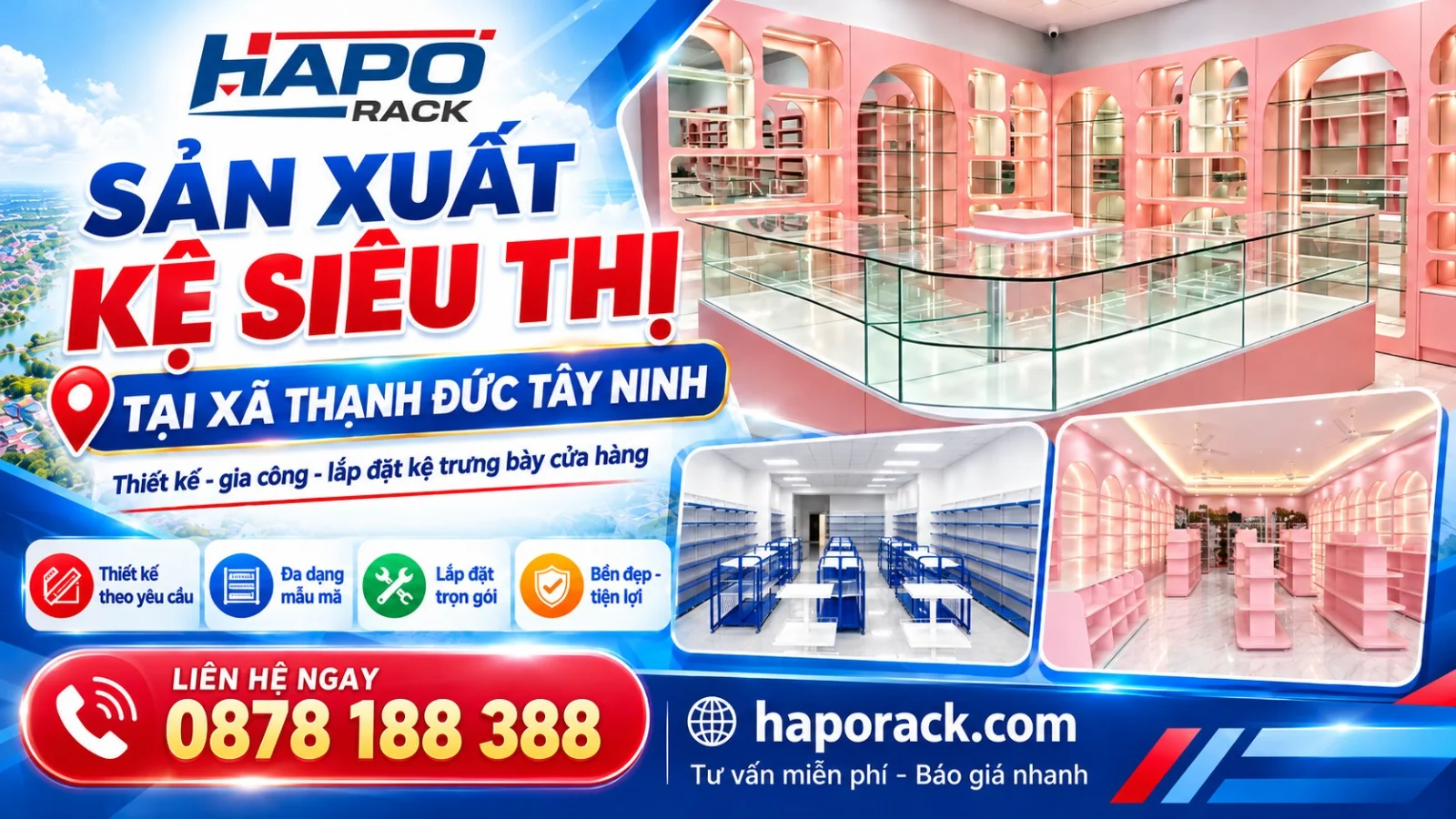 Sản Xuất Kệ Siêu Thị Tại Xã Thạnh Đức Tây Ninh Chất Lượng Cao