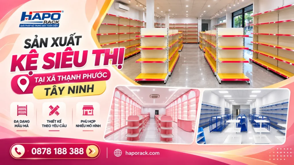 Sản Xuất Kệ Siêu Thị Tại Xã Thạnh Phước Tây Ninh Chất Lượng, Giá Hợp Lý
