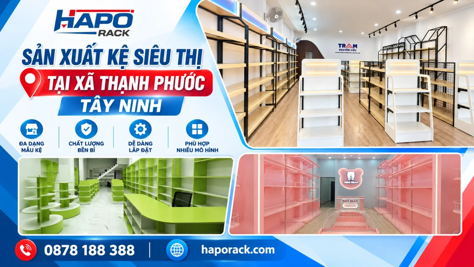 Sản Xuất Kệ Siêu Thị Tại Xã Thạnh Phước Tây Ninh Đa Dạng Mẫu Kệ