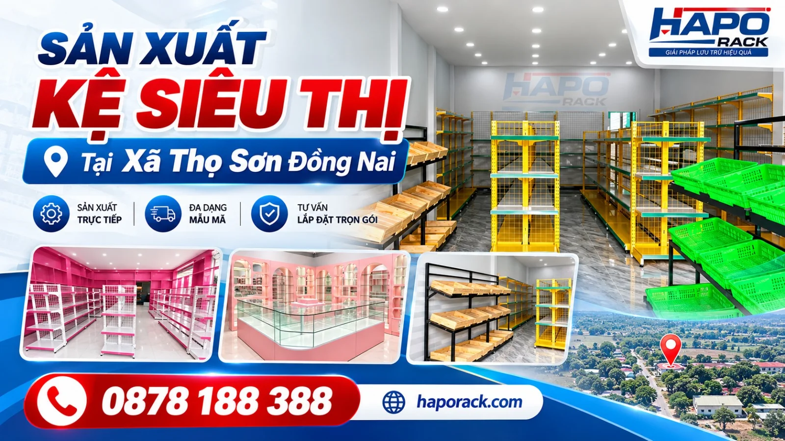 Sản Xuất Kệ Siêu Thị Tại Xã Thọ Sơn Đồng Nai Giá Ưu Đãi Tận Xưởng