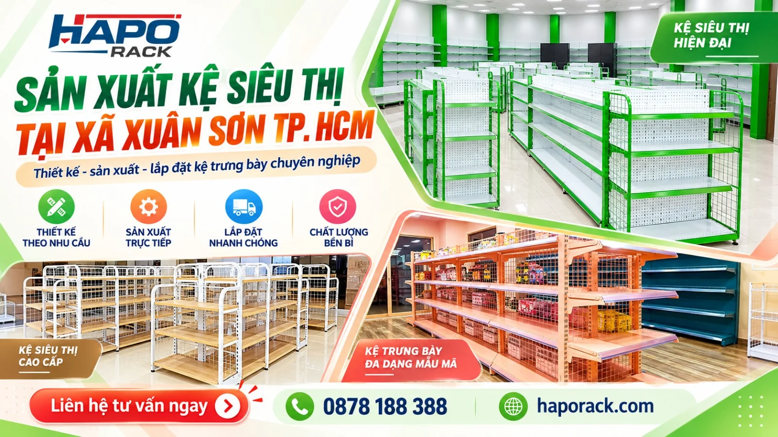Sản Xuất Kệ Siêu Thị Tại Xã Xuân Sơn TP.HCM Giá Rẻ, Chất Lượng Cao