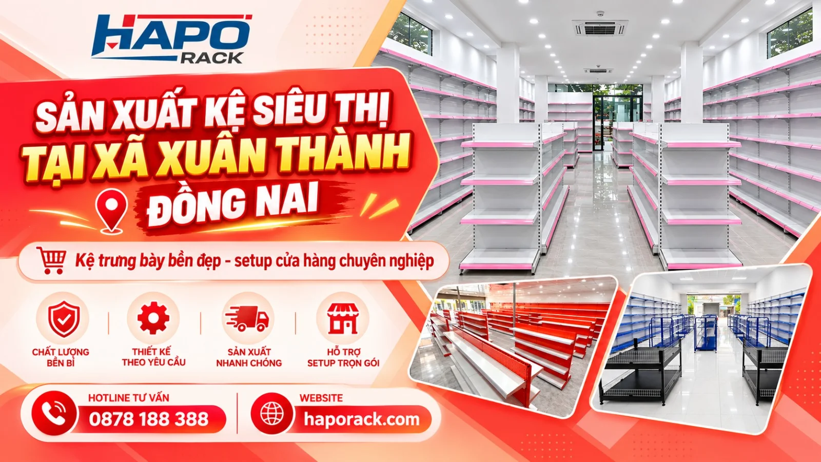 Sản Xuất Kệ Siêu Thị Tại Xã Xuân Thành Đồng Nai Giá Rẻ, Chất Lượng Cao