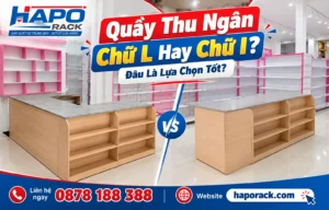 So sánh quầy thu ngân chữ L và chữ I cho cửa hàng bán lẻ