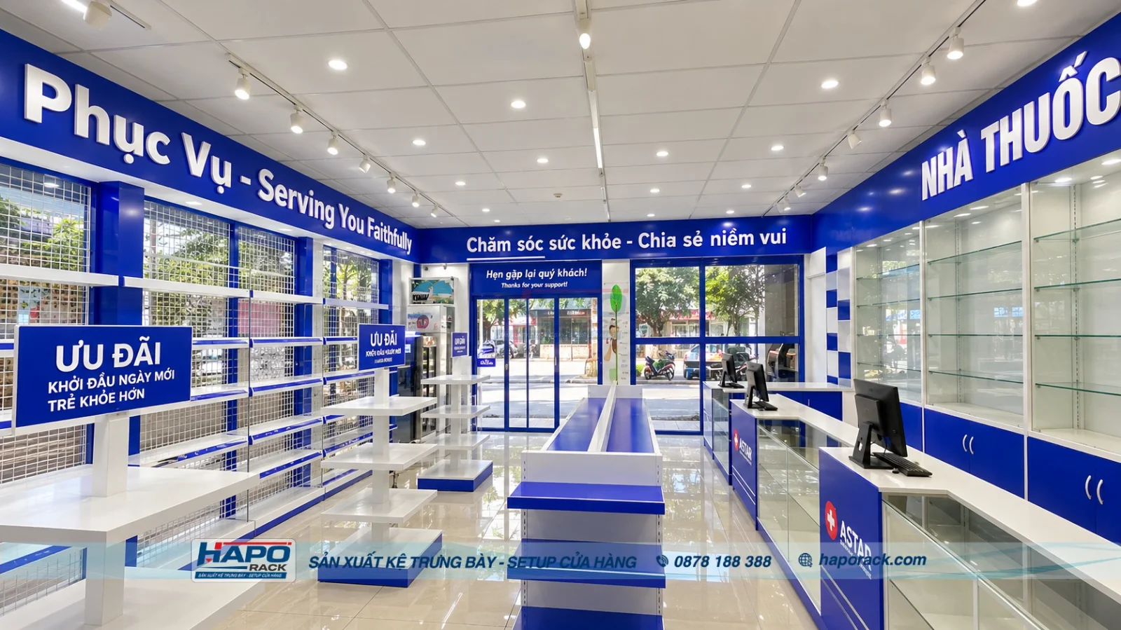 thi công cửa hàng thuốc tây tại Xã Cát Tiến