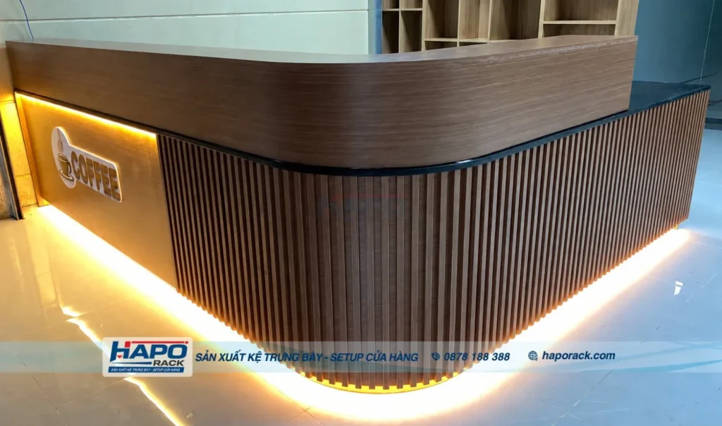 HOÀN THIỆN BÀN THU NGÂN & HỆ TỦ KỆ TRƯNG BÀY TẠI BÌNH CƠ – TP.HCM ( TÂN UYÊN – BÌNH DƯƠNG cũ)