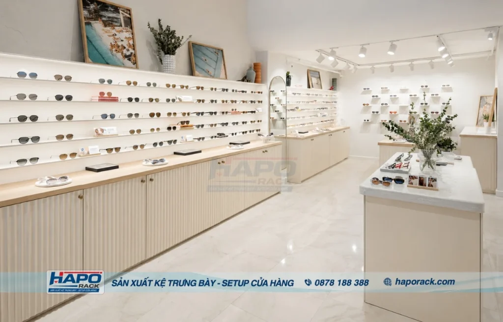 Thi Công Shop Mắt Kính Tại Xã Hội Sơn, Gia Lai – Thi Công Gọn Gàng