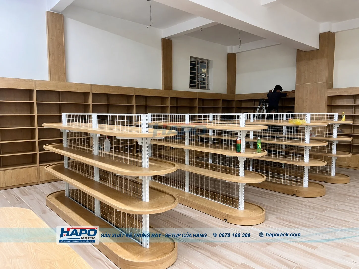 thiết kế bố trí kệ siêu thị Lộc Hưng