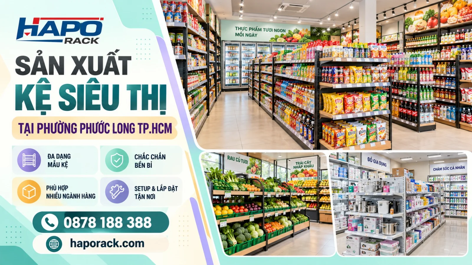 Xưởng Sản Xuất Kệ Siêu Thị Tại Phường Phước Long TP.HCM Uy Tín