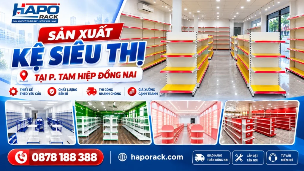 Xưởng Sản Xuất Kệ Siêu Thị Tại Phường Tam Hiệp Đồng Nai Uy Tín