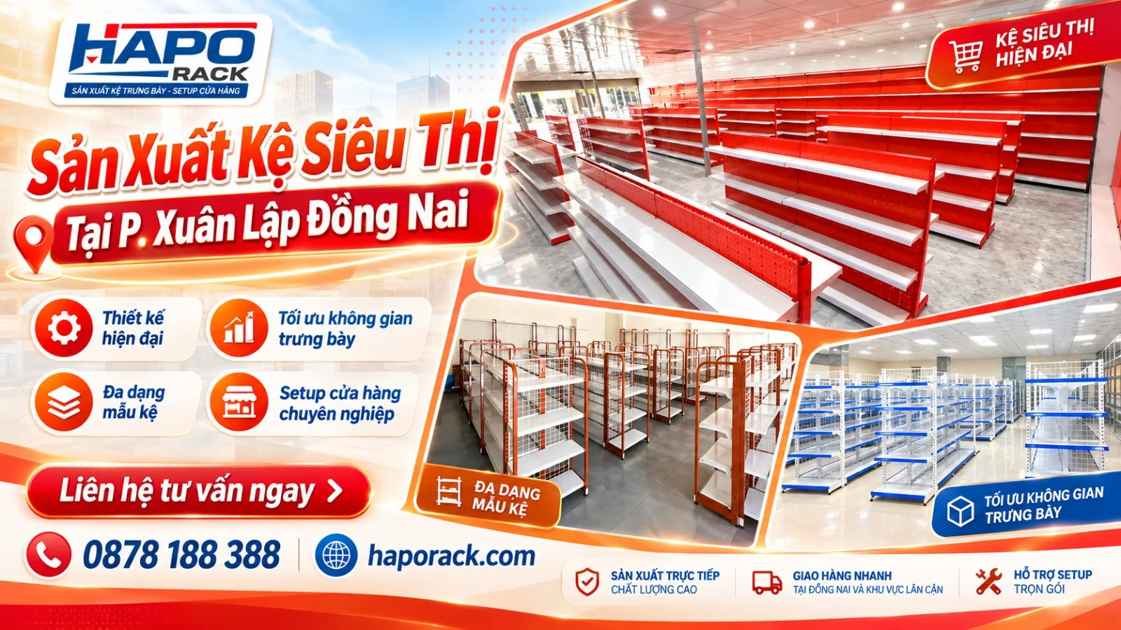 Xưởng Sản Xuất Kệ Siêu Thị Tại Phường Xuân Lập Đồng Nai