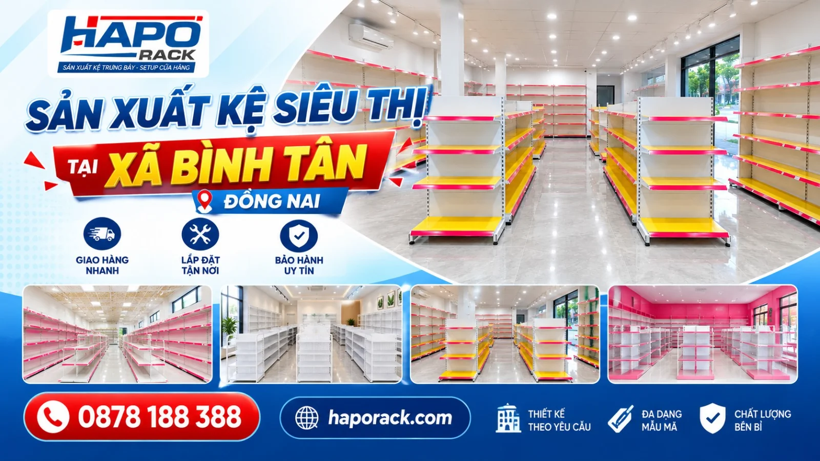 Xưởng Sản Xuất Kệ Siêu Thị Tại Xã Bình Tân Đồng Nai Uy Tín