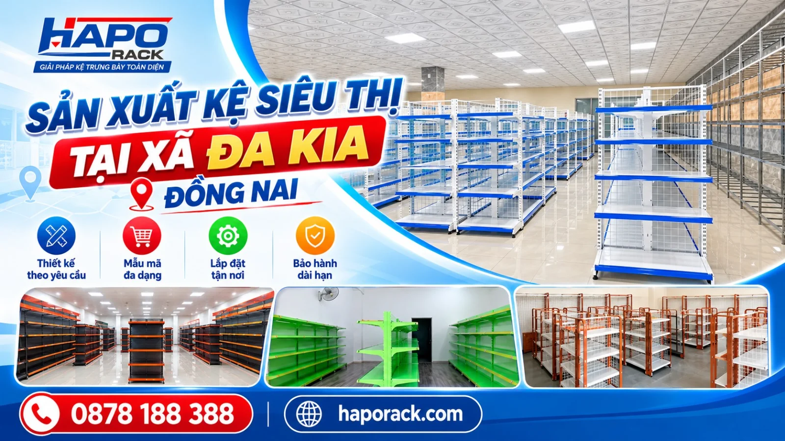 Xưởng Sản Xuất Kệ Siêu Thị Tại Xã Đa Kia Đồng Nai Uy Tín