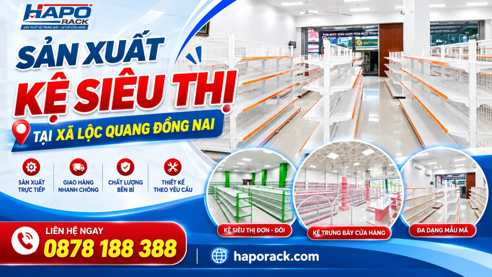 Xưởng Sản Xuất Kệ Siêu Thị Tại Xã Lộc Quang Đồng Nai Uy Tín