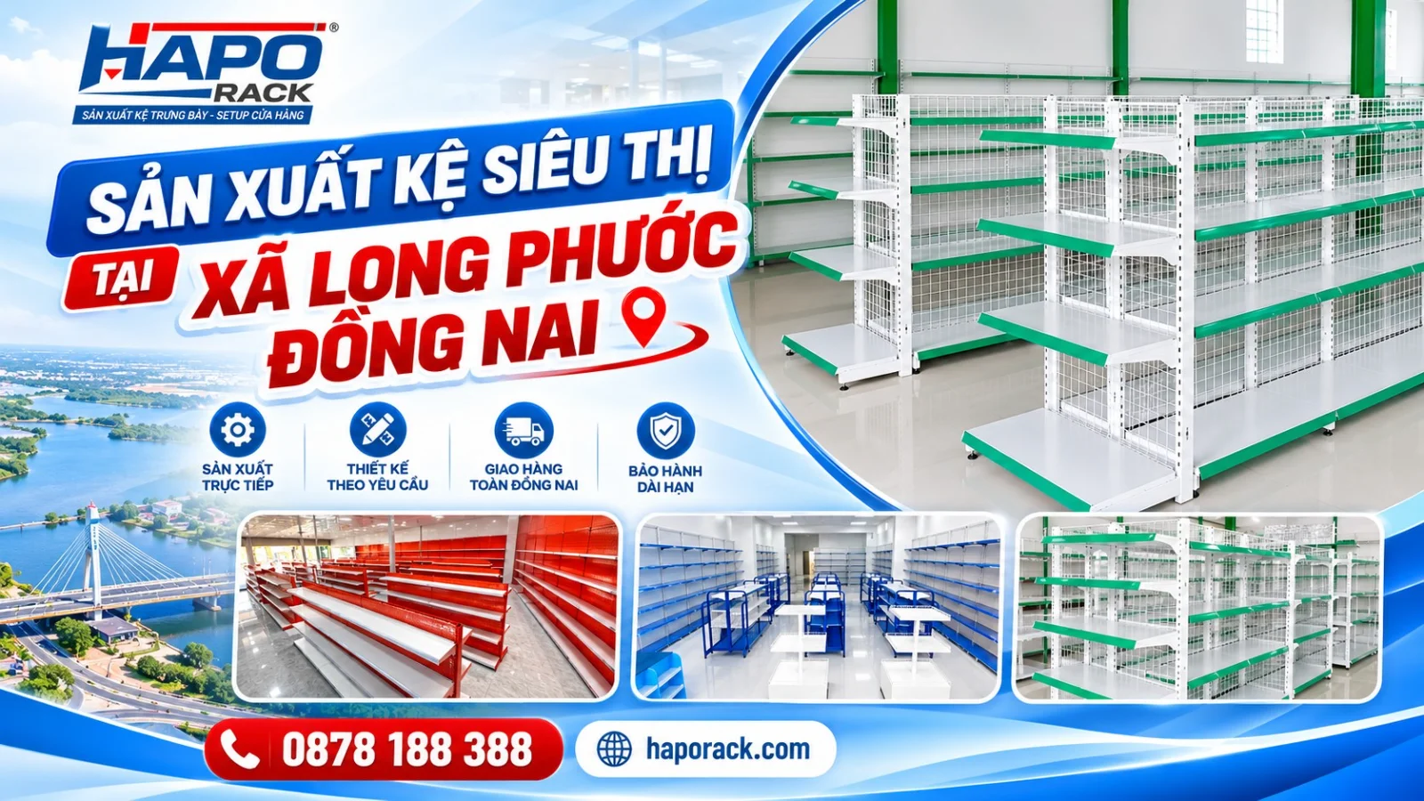 Xưởng Sản Xuất Kệ Siêu Thị Tại Xã Long Phước Đồng Nai Uy Tín