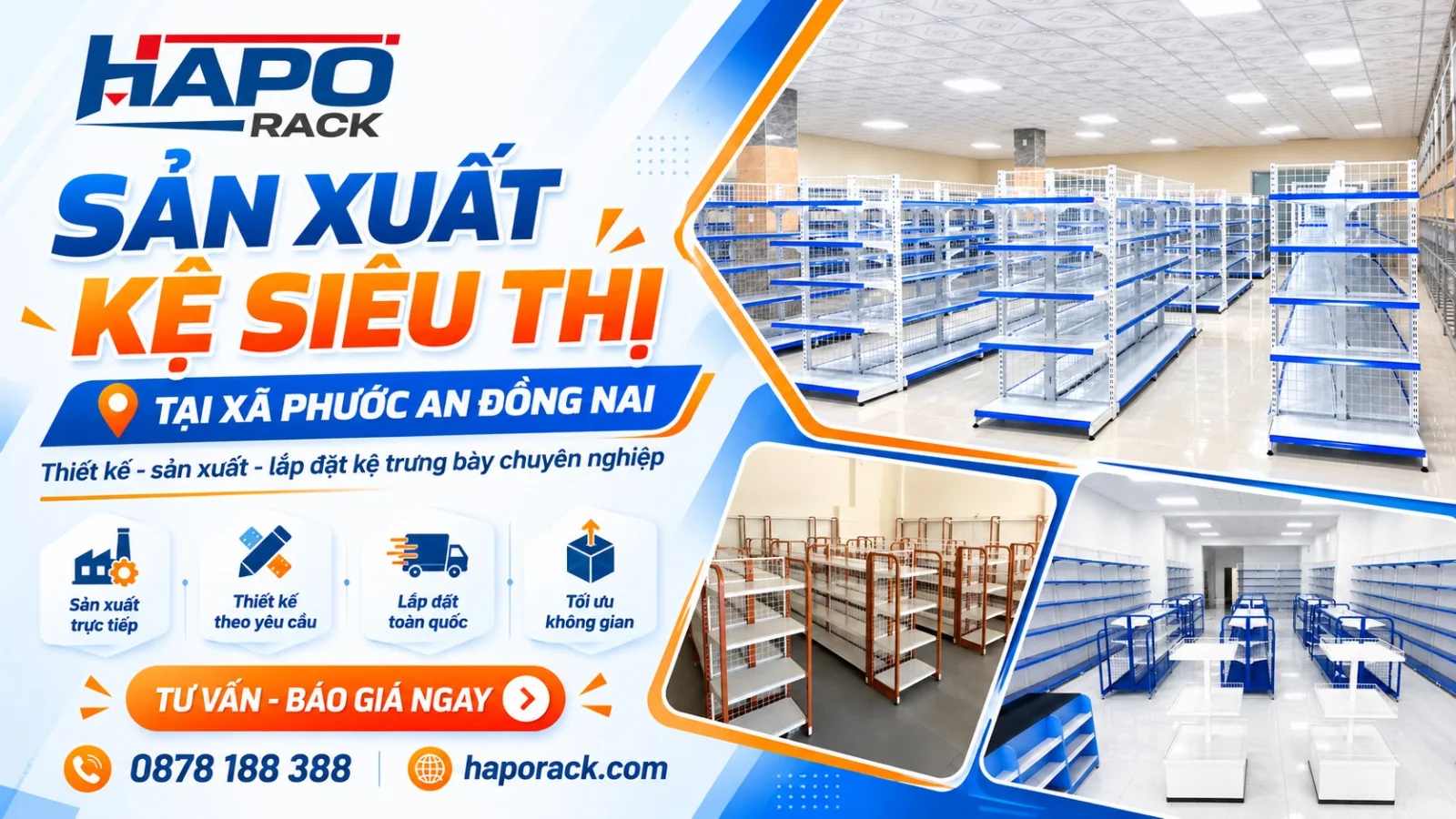 Xưởng Sản Xuất Kệ Siêu Thị Tại Xã Phước An Đồng Nai Uy Tín