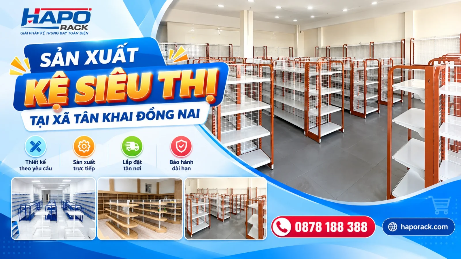 Xưởng Sản Xuất Kệ Siêu Thị Tại Xã Tân Khai Đồng Nai Uy Tín