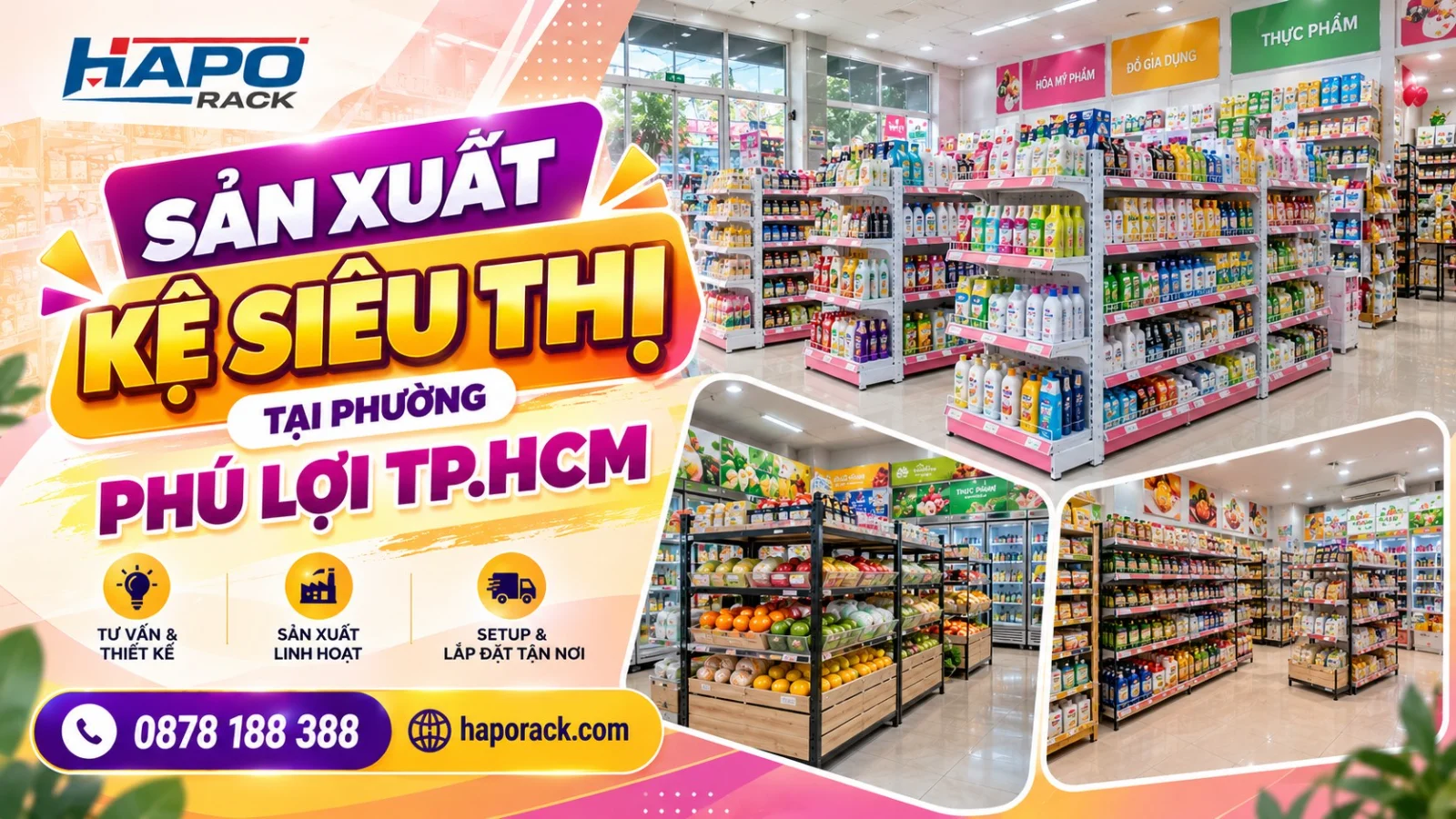 Xưởng Sản Xuất Kệ Trưng Bày Siêu Thị Phường Phú Lợi TP.HCM
