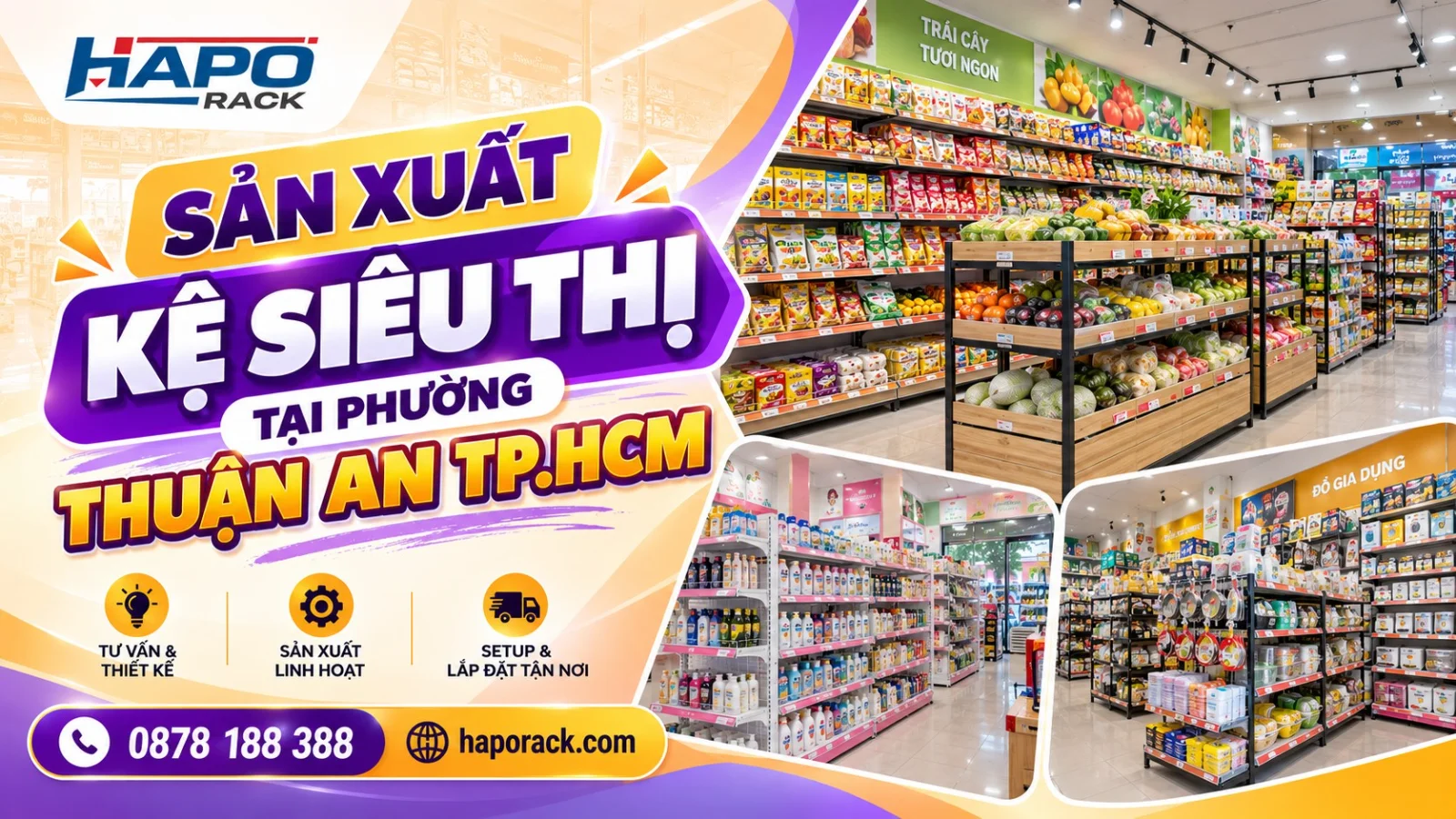 Xưởng Sản Xuất Kệ Trưng Bày Siêu Thị Phường Thuận An TP.HCM